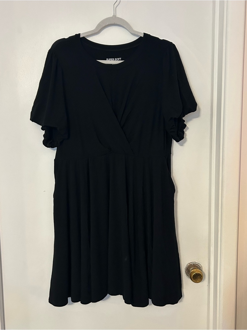 torrid Black Puff Sleeve Wrap Midi Dress